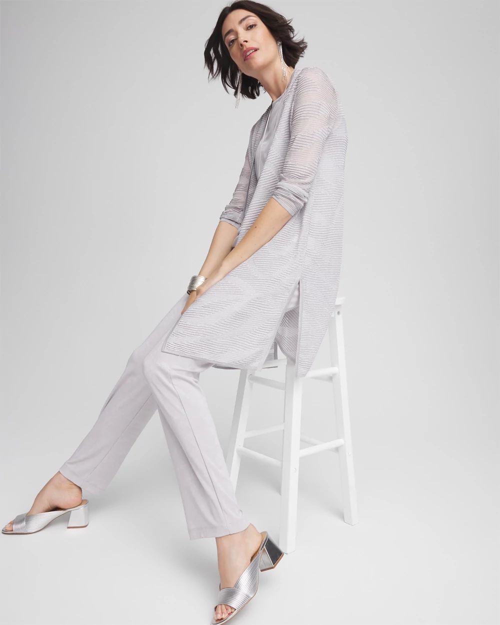 Travelers™ Zebra-Motif Metallic Cardigan | Chico's